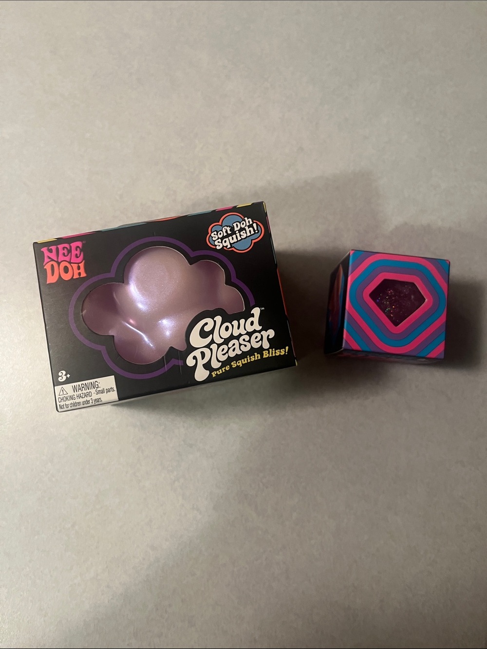 Needoh Cloud Pleaser Soft Squish Toy - Purple & NeeDoh Mini Groovy Jewel Pink
